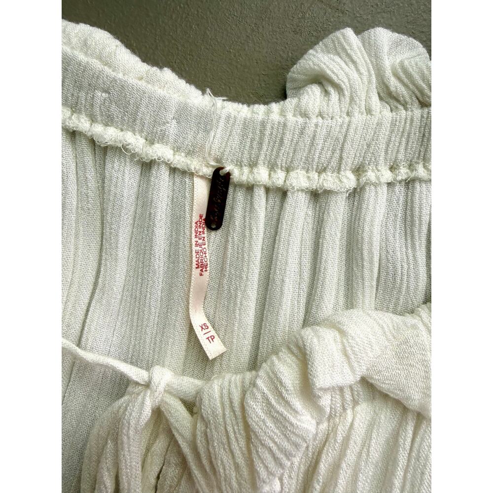 Free People Ivory Boho Maxi Dress XS Bell Sleeve Prairie Festival Cottagecore - Picture 7 of 8